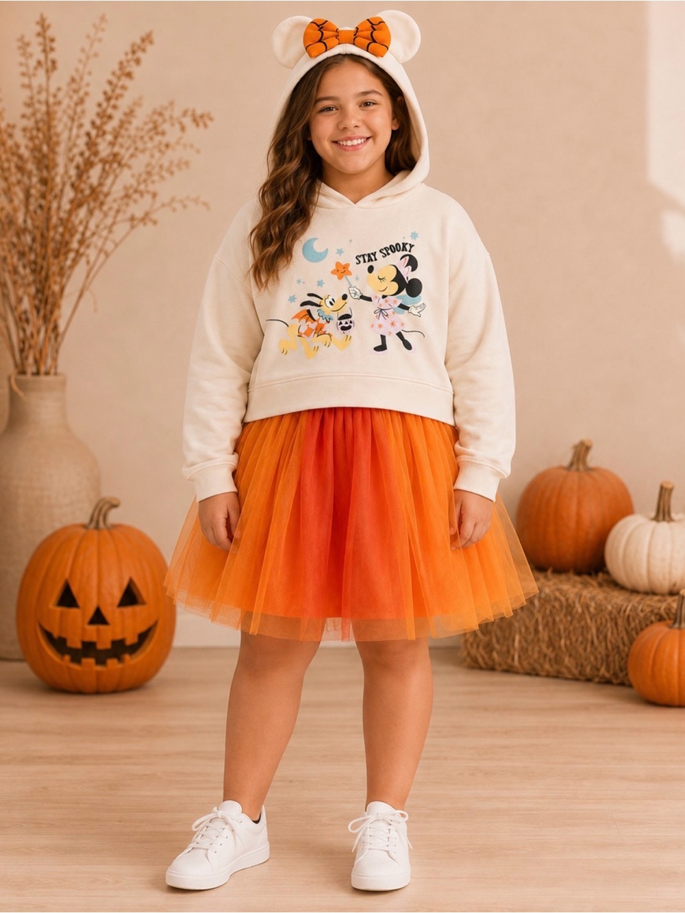 Disney Mickey & Minnie Mouse Stay Spooky Halloween Hoodie Tutu Dress Kids XL